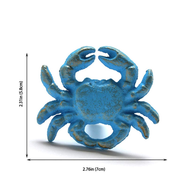 ZILucky Sea Horse Starfish Seashell and Crab Drawer Pulls Handles for Dresser Cupboard Wardrobe Cabinet Kitchen Beach Ocean Theme Knobs Pack of 4 (Blue) (Blue) - Image 3